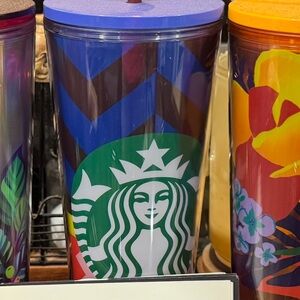 Starbucks Chevron Blue and Green Tumbler